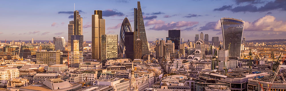 London Skyline with square mile